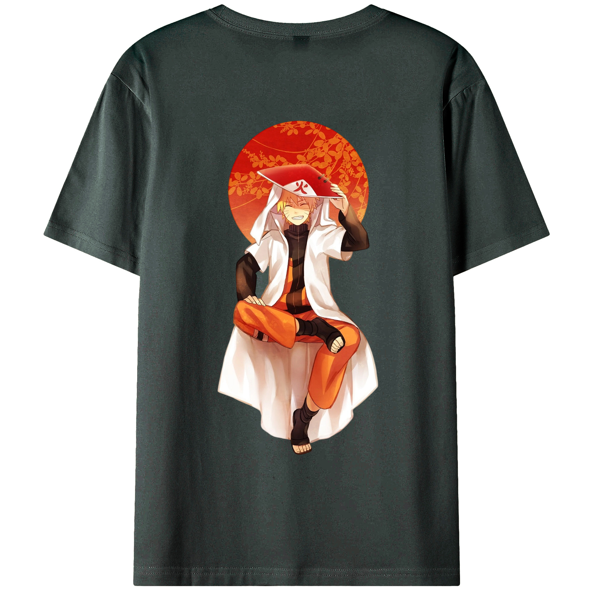 （画像用） NARUTO -ナルト- うずまき ナルト Uzumaki Naruto 綿100％ メンズ半袖Tシャツ（バックプリント） 通気性